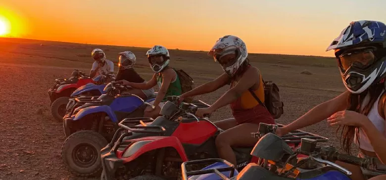 Quad biking at sunset